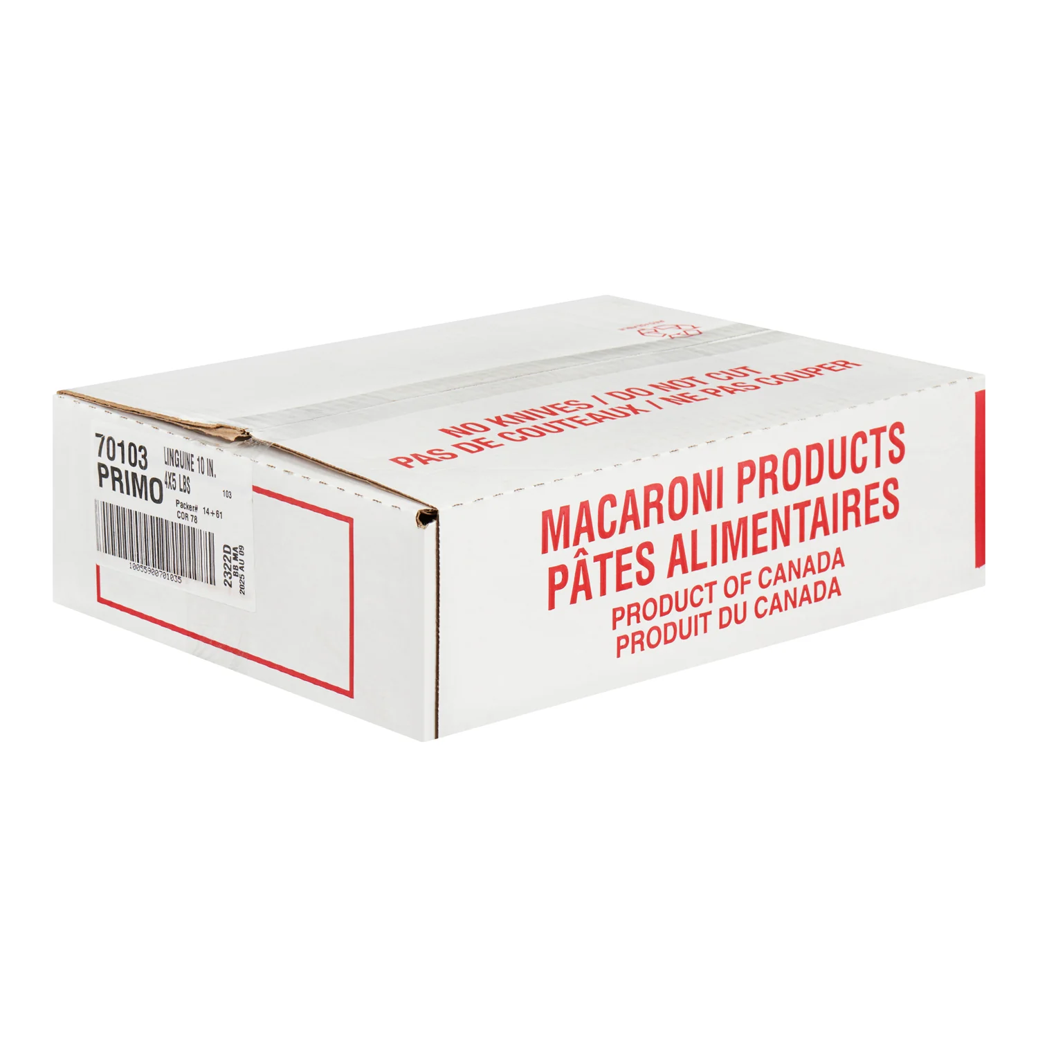Pasta Linguine 10 in. - 4 x 5 lbs - Primo - Restaurant and Foodservice Ingredients - Canadian Distribution - Ships Free Within Canada on Orders Above CAD $199 - Image 2