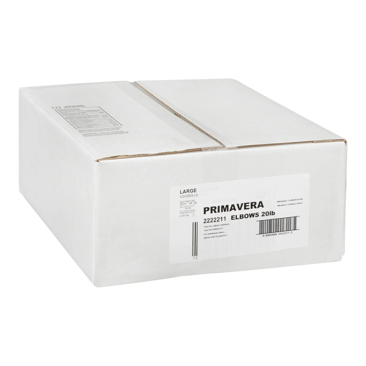 Pasta Macaroni Large Elbows - 1 x 9.07 kg - Prima Vera - Restaurant and Foodservice Ingredients - Canadian Distribution - Ships Free Within Canada on Orders Above CAD $199 - Image 2