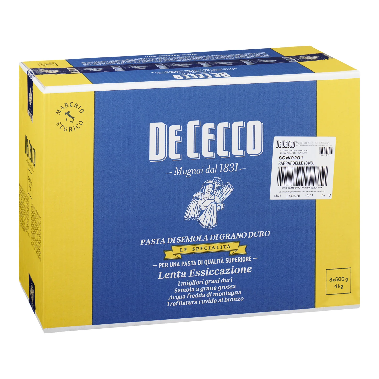 Pasta Pappardelle Nest #201 - 8 x 500 g - De Cecco - Restaurant and Foodservice Ingredients - Canadian Distribution - Ships Free Within Canada on Orders Above CAD $199 - Image 2