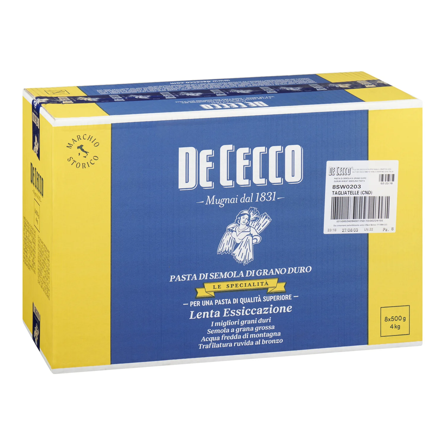 Pasta Tagliatelle Nest #203 - 8 x 500 g - De Cecco - Restaurant and Foodservice Ingredients - Canadian Distribution - Ships Free Within Canada on Orders Above CAD $199 - Image 2