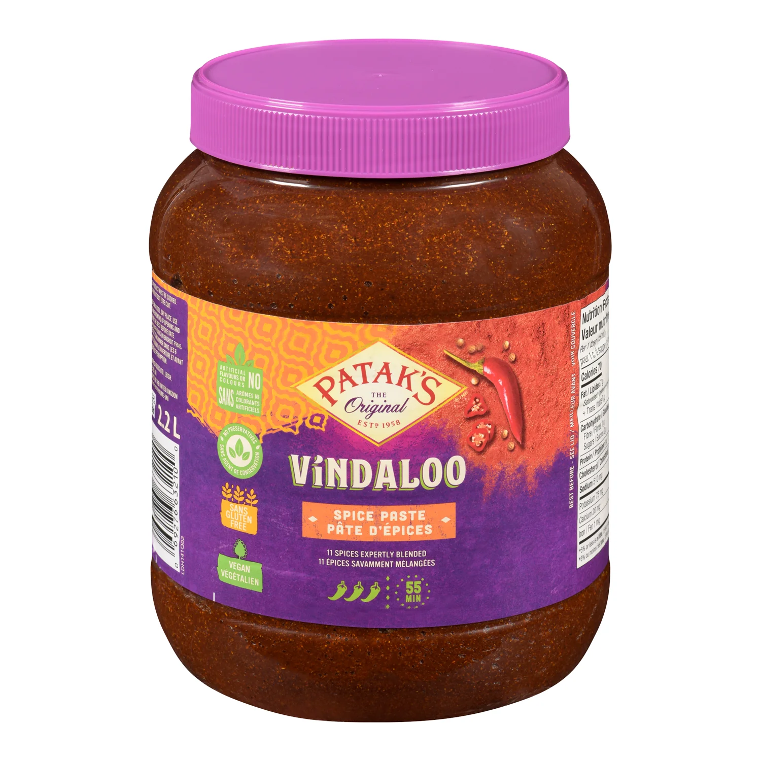 Paste Curry Vindaloo - 2 x 2.2 L - Pataks - Restaurant and Foodservice Ingredients - Canadian Distribution - Ships Free Within Canada on Orders Above CAD $199