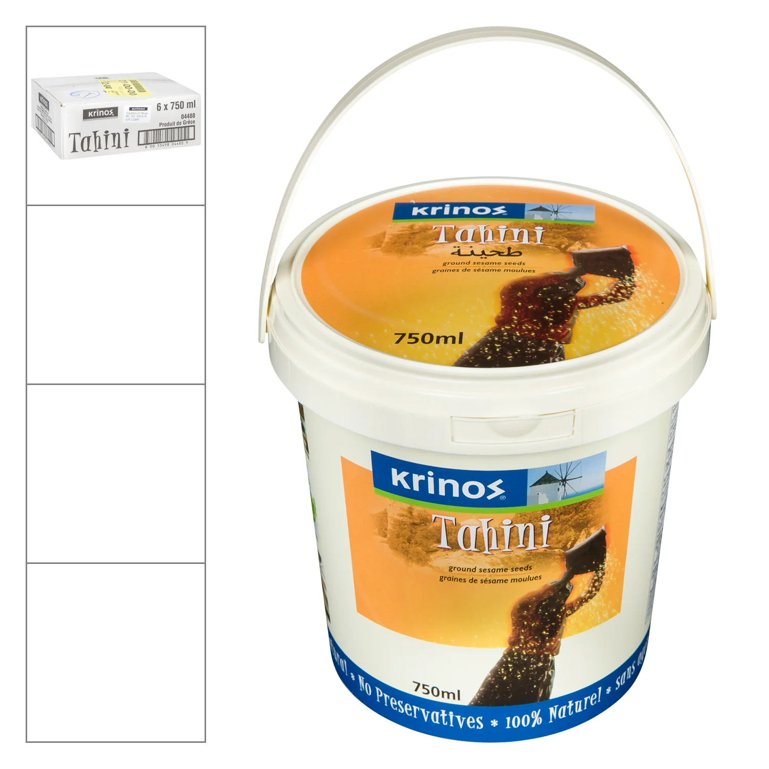 Paste Tahini - 6 x 750 mL - Krinos - Restaurant and Foodservice Ingredients - Canadian Distribution - Ships Free Within Canada on Orders Above CAD $199 - Image 3