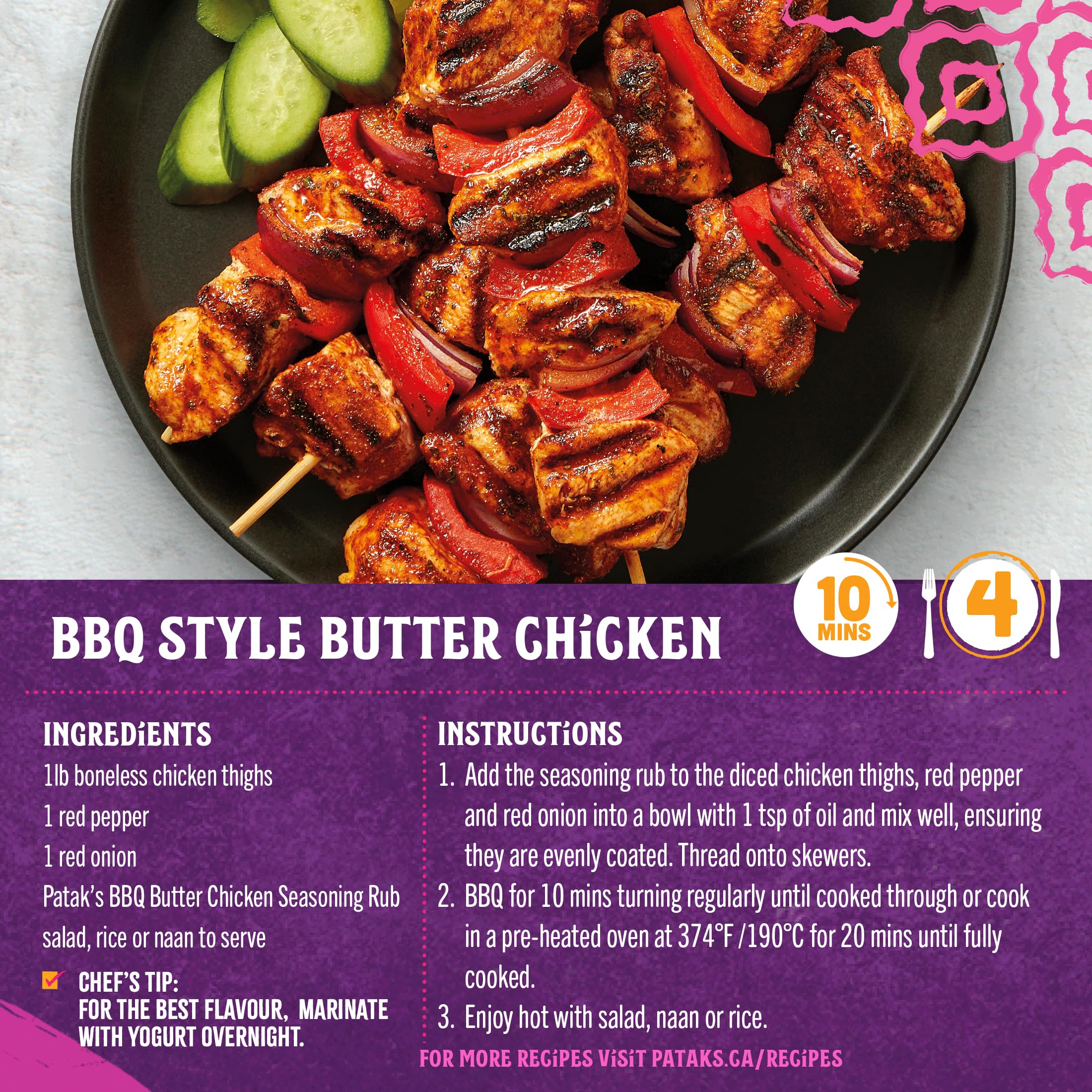 Patak's Butter Chicken Seasoning Rub – Traditional Indian Spice Blend for Grilling, Air Frying & Stovetop Cooking, 25g (18-Pack) - Canadian Distribution - Ships Free Within Canada on Orders Above CAD $199 - Image 4