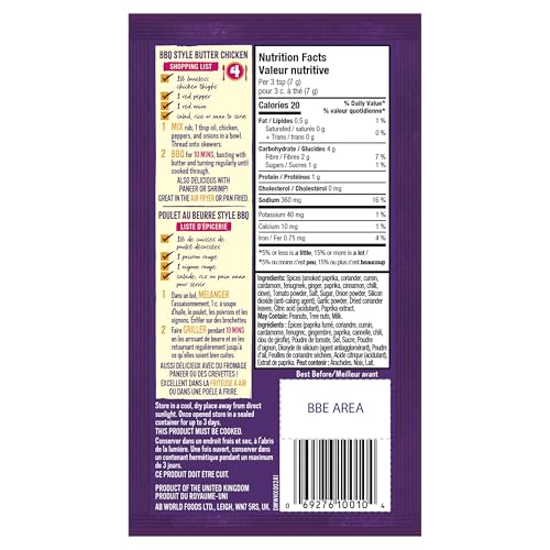 Patak's Butter Chicken Seasoning Rub – Traditional Indian Spice Blend for Grilling, Air Frying & Stovetop Cooking, 25g (18-Pack) - Canadian Distribution - Ships Free Within Canada on Orders Above CAD $199 - Image 7