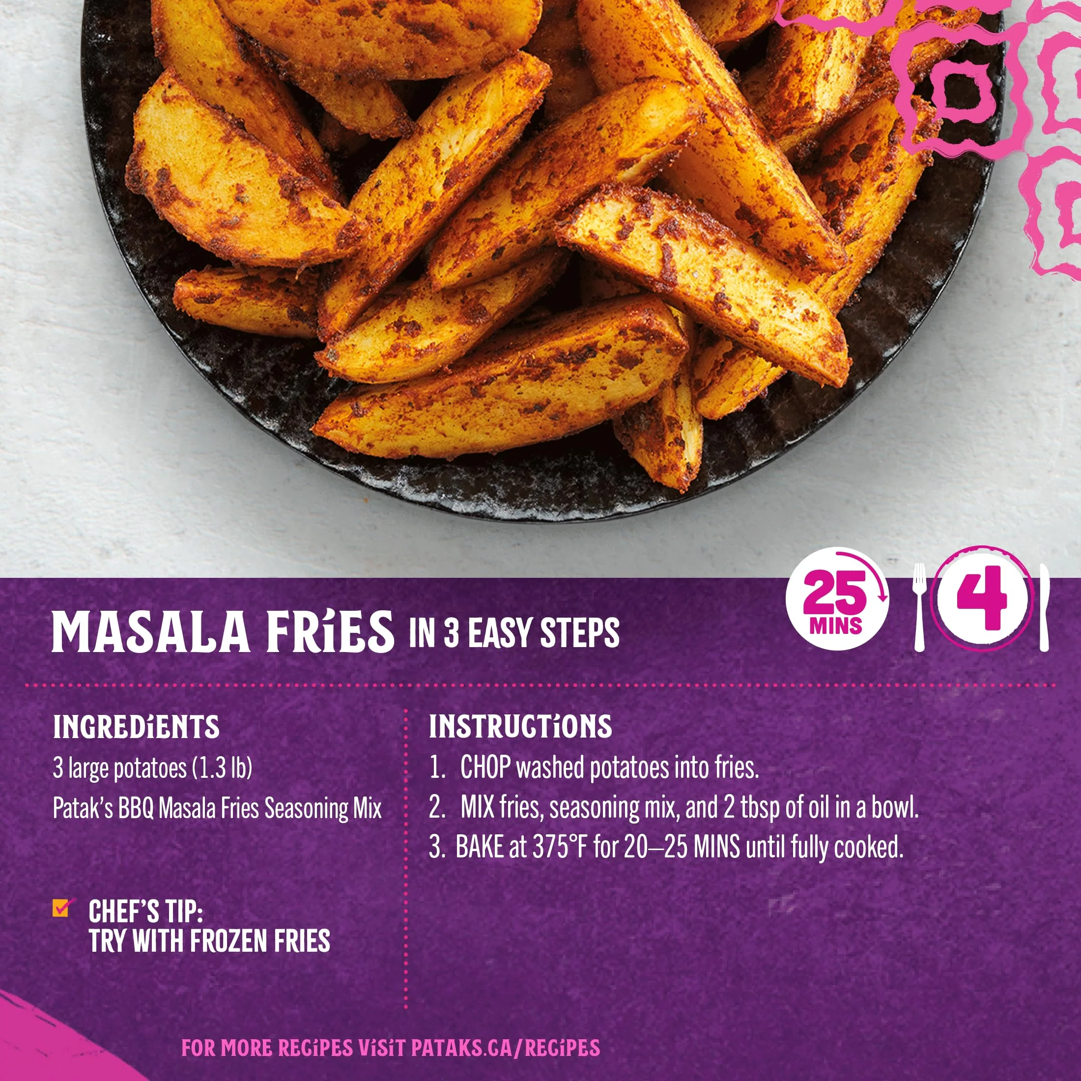 Patak’s Masala Fries Seasoning Mix – Authentic Indian Spice Blend, Perfect for Air Fryer or Oven, 25g (Pack of 18) - Image 4