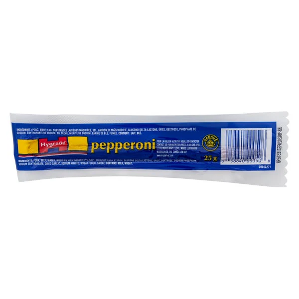 Pepperoni Meat Sticks - 160 × 25 g - Hygrade - Canadian Distribution - Ships Free Within Canada on Orders Above CAD $199