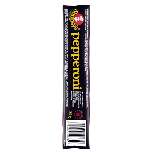 Pepperoni Sticks - 160 × 25 g - Shopsy’s - Canadian Distribution - Ships Free Within Canada on Orders Above CAD $199