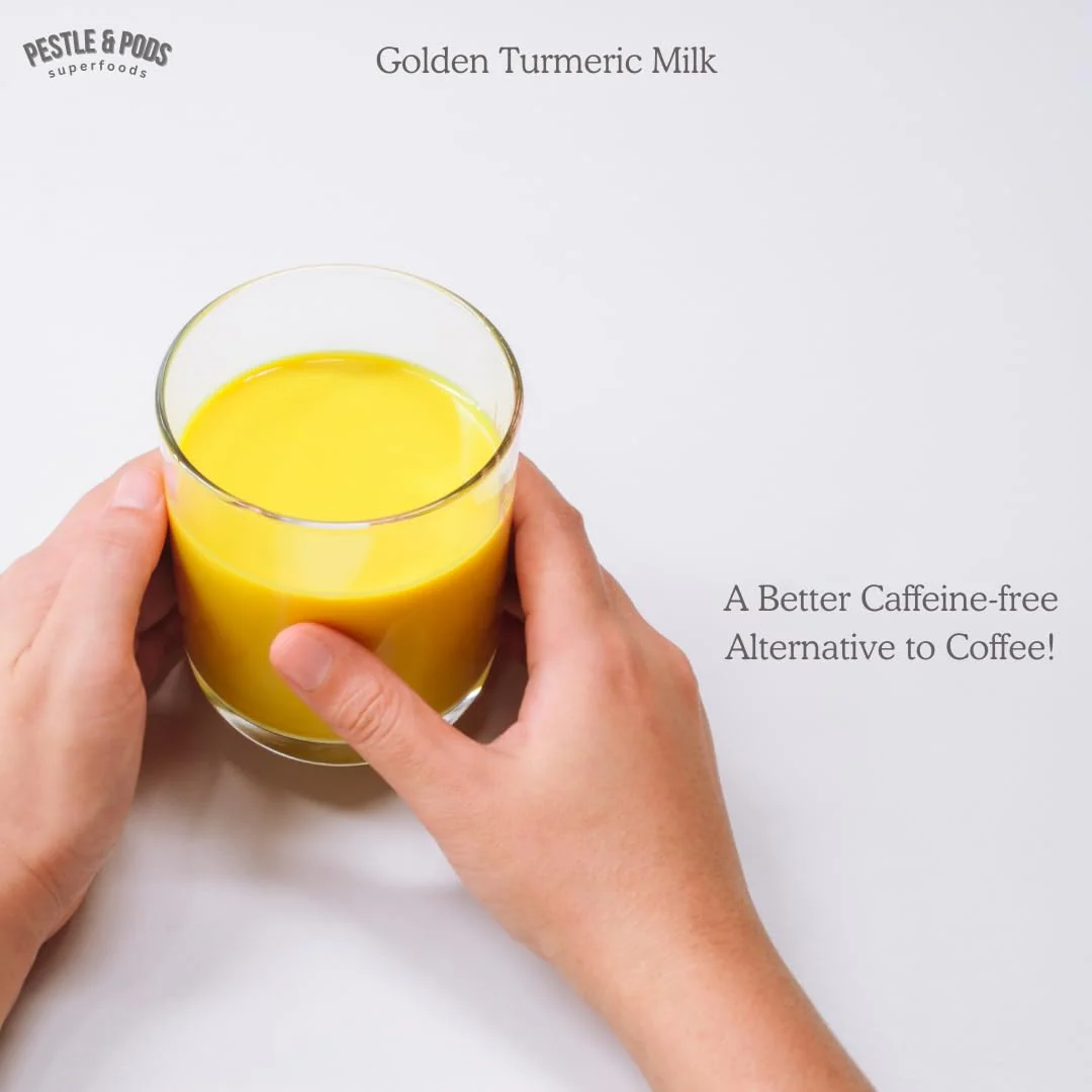 PESTLE & PODS Golden Turmeric Latte Blend | Organic Turmeric, Ginger, Cardamom, Cinnamon & Black Pepper | Caffeine-Free Coffee Alternative | 70g, 40 Servings - Canadian Distribution - Ships Free Within Canada on Orders Above CAD $199 - Image 4
