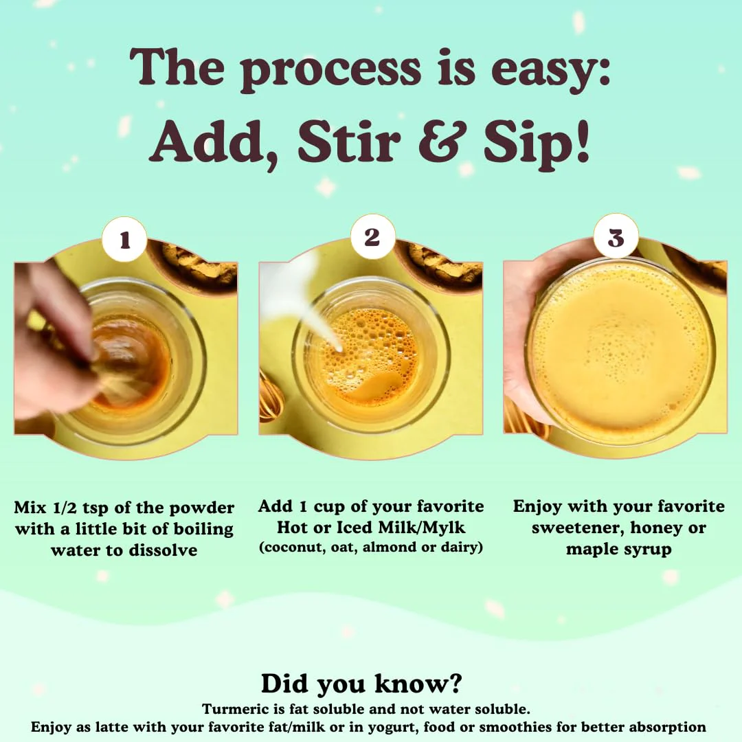 PESTLE & PODS Golden Turmeric Latte Blend | Organic Turmeric, Ginger, Cardamom, Cinnamon & Black Pepper | Caffeine-Free Coffee Alternative | 70g, 40 Servings - Canadian Distribution - Ships Free Within Canada on Orders Above CAD $199 - Image 5