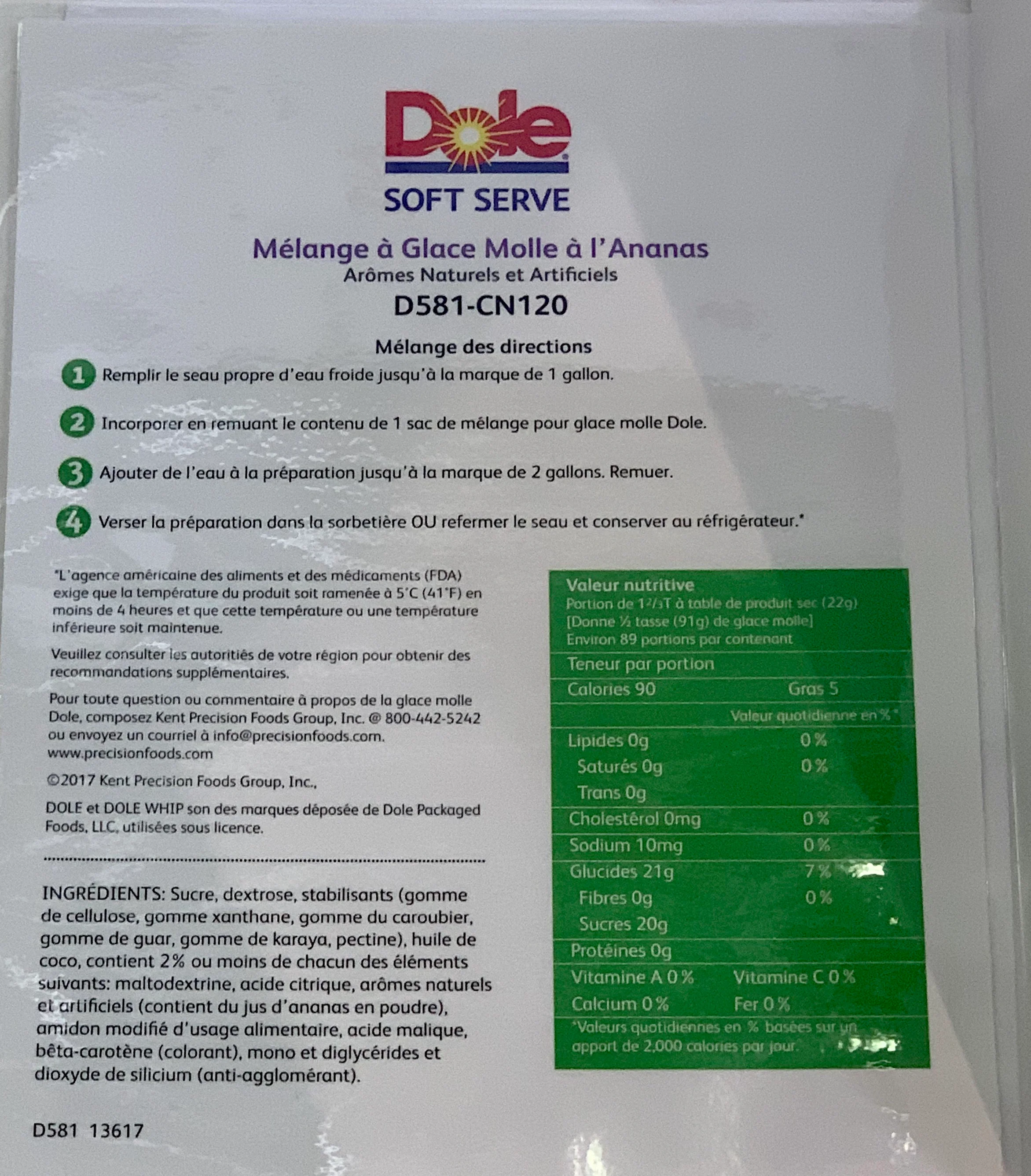Dole Pineapple Soft Serve Mix - 4.4 Lbs. Bag - Case (4 X 4.4lb Bags) - Canadian Distribution - Ships Free Within Canada on Orders Above CAD $199 - Image 10