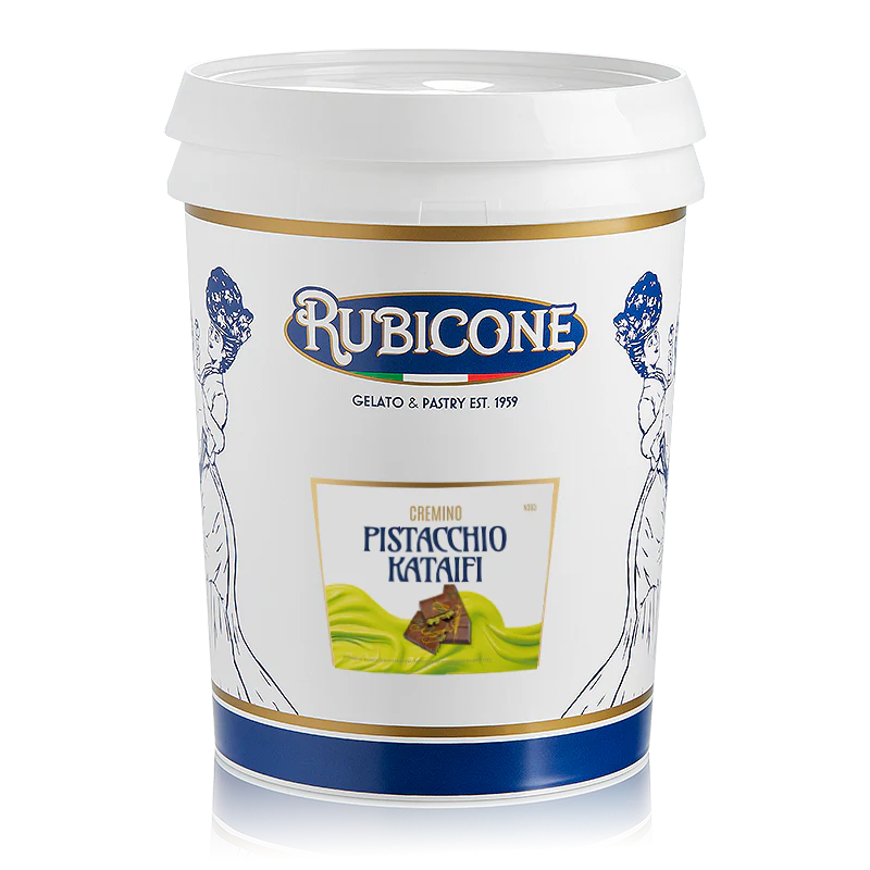 Pistachio Kunafa Kataifi Spreadable Filling Cream - Cremino Pistachio Kataifi - 5 KG Bucket - Rubicone Canada - Ships Free Within Canada on Orders Above CAD $199