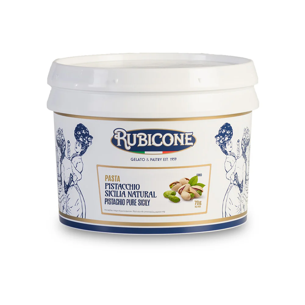 Pistachio Pure Siciliy (Natural Colour) Paste - Gelato Pastes - 3 KG Bucket - Rubicone Canada - Ships Free Within Canada on Orders Above CAD $199