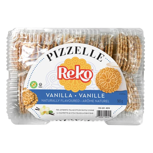 Pizzelle Vanilla Waffle - 4 x 565 g - Reko - Canadian Distribution - Ships Free Within Canada on Orders Above CAD $199