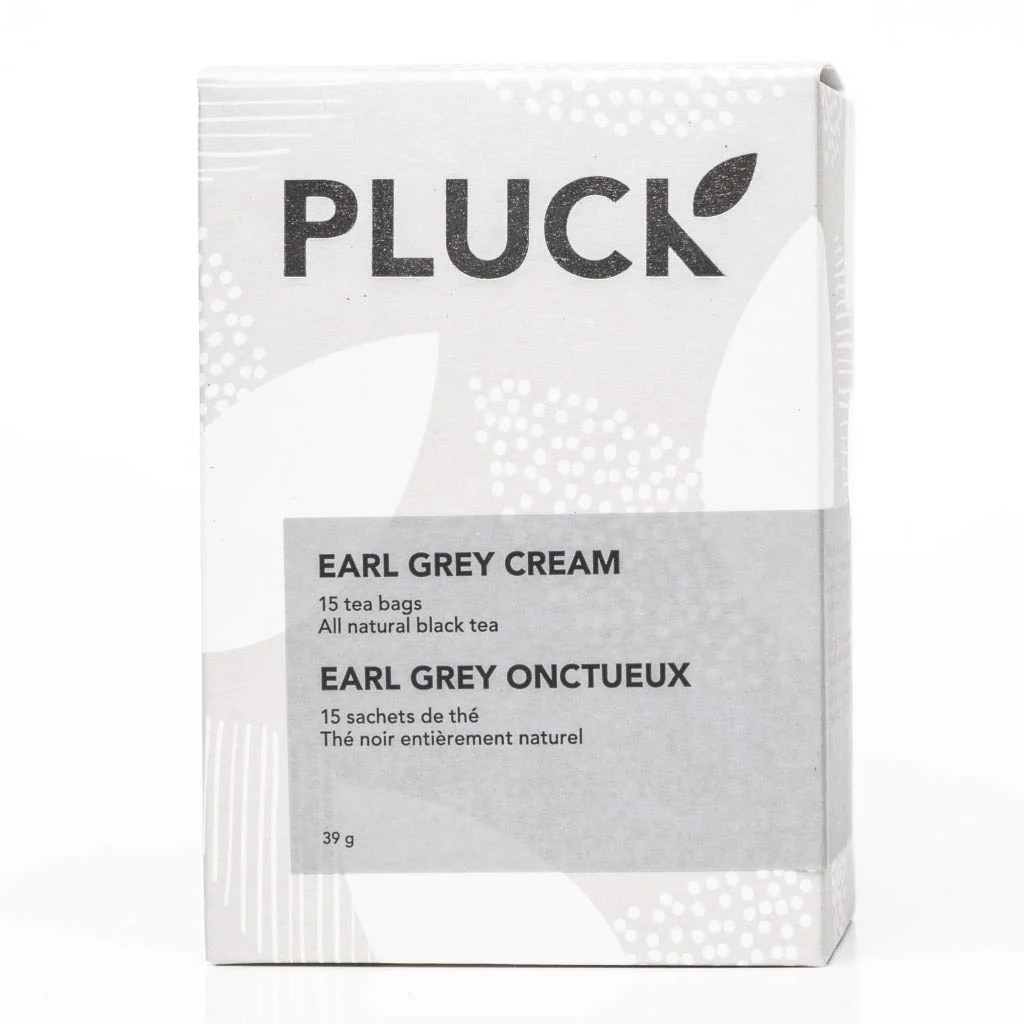 PLUCK TEA Earl Grey Cream – 2 x 15 Compostable Pyramid Tea Bags - Canadian Distribution - Ships Free Within Canada on Orders Above CAD $199