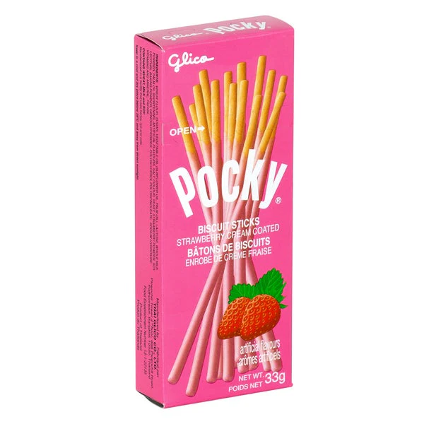 Pocky Strawberry - 40 × 33 g - Glico - Canadian Distribution - Ships Free Within Canada on Orders Above CAD $199