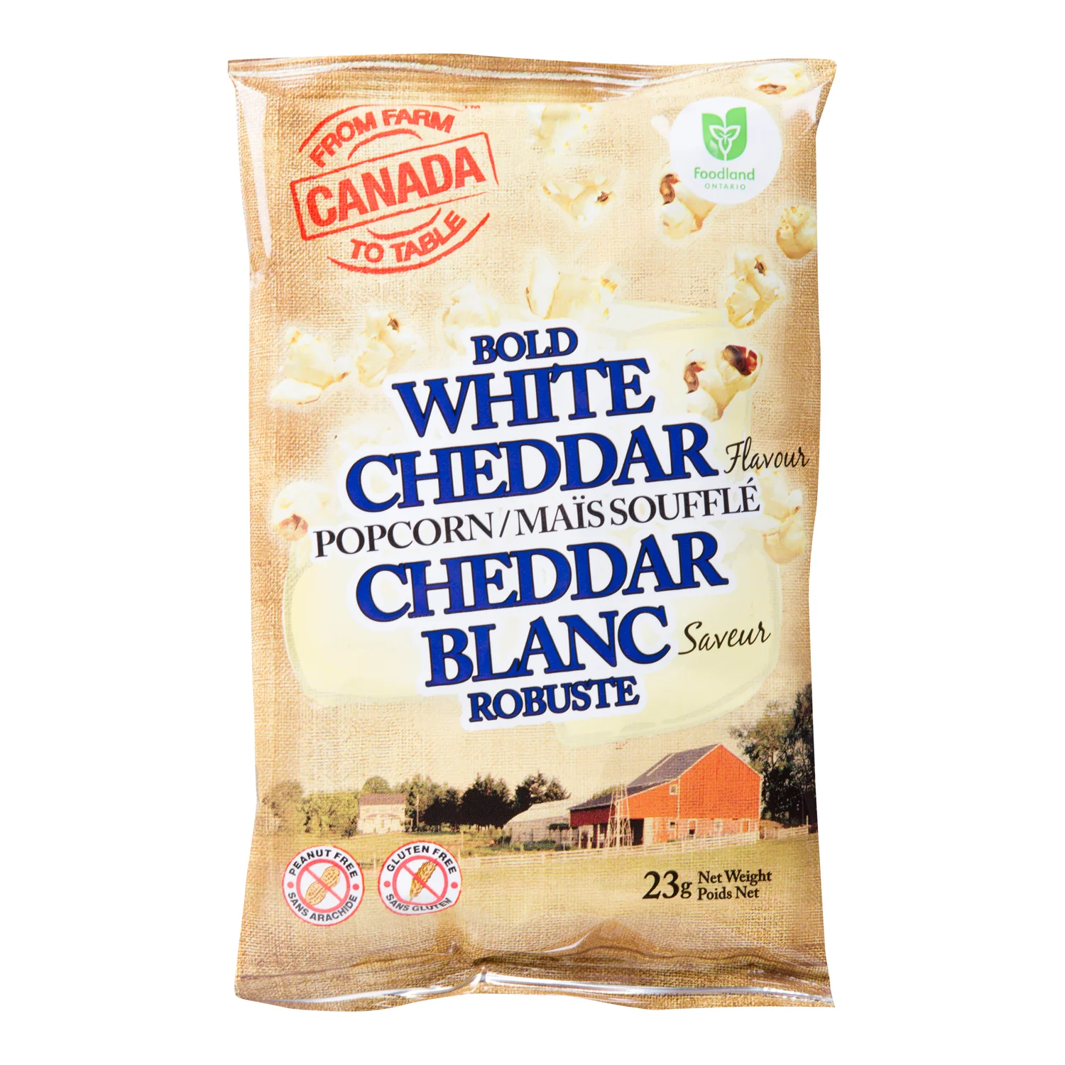 Popcorn Cheddar White - 32 x 23 g - From Farm To Ta - Restaurant and Foodservice Ingredients - Canadian Distribution - Ships Free Within Canada on Orders Above CAD $199