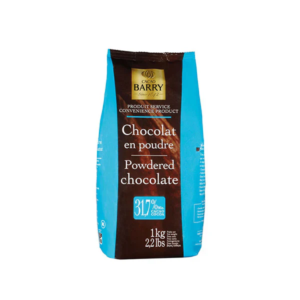 Powdered Chocolate - 1KG - Case of 6 x 1KG - Barry Cacao - Barry Callebaut - Canadian Distribution - Ships Free Within Canada on Orders Above CAD $199