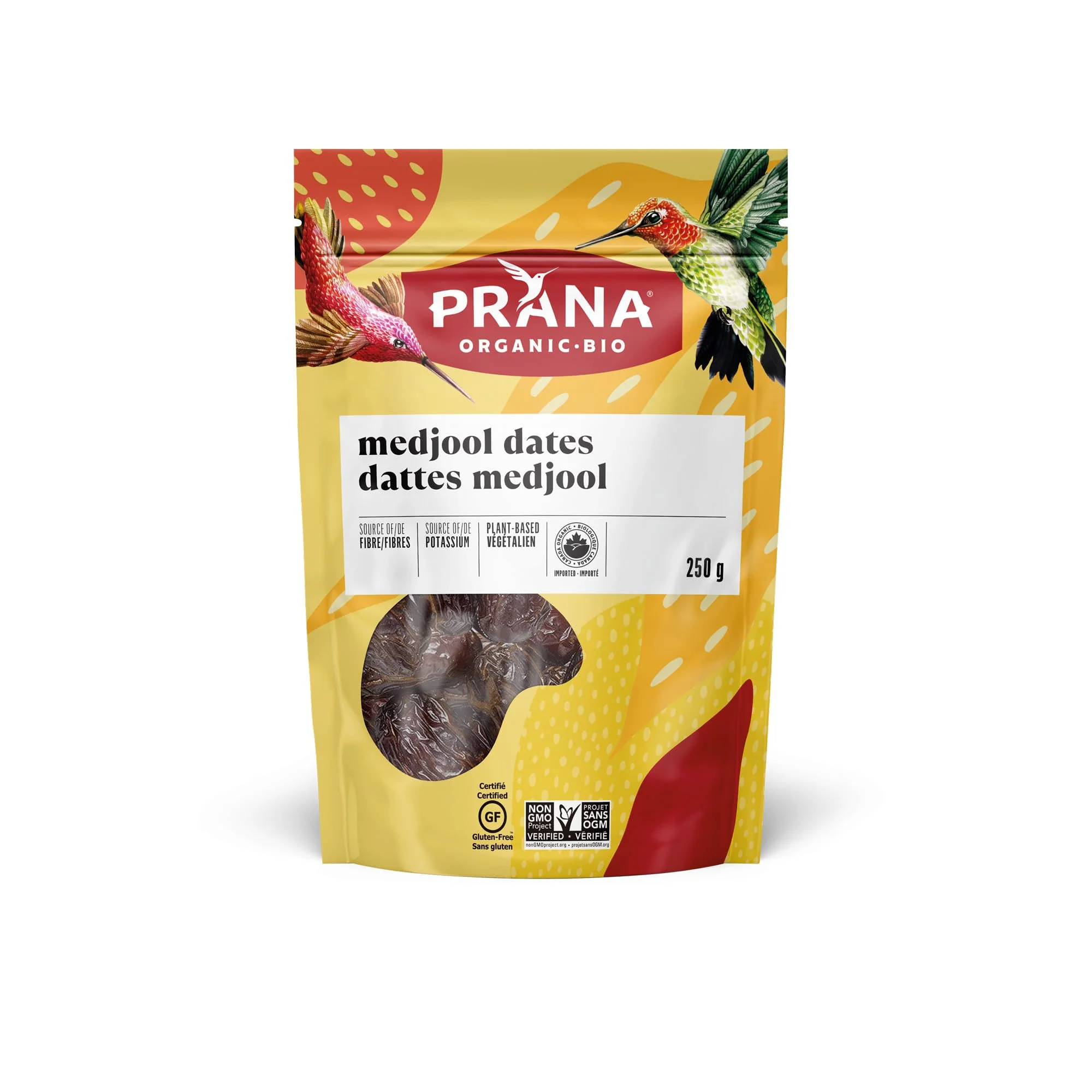 Prana Organic Medjool Dates | Premium Whole Fruit Snack | High in Fibre | Non-GMO, Gluten-Free, Vegan | 2 x 250g - Canadian Distribution - Ships Free Within Canada on Orders Above CAD $199