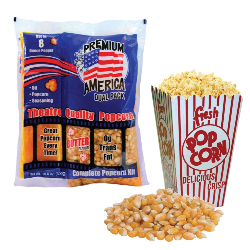 Premium America - Popcorn All-in-One Pack - Butter-Flavored Bags - 24 x 8oz - Canadian Distribution - Ships Free Within Canada on Orders Above CAD $199