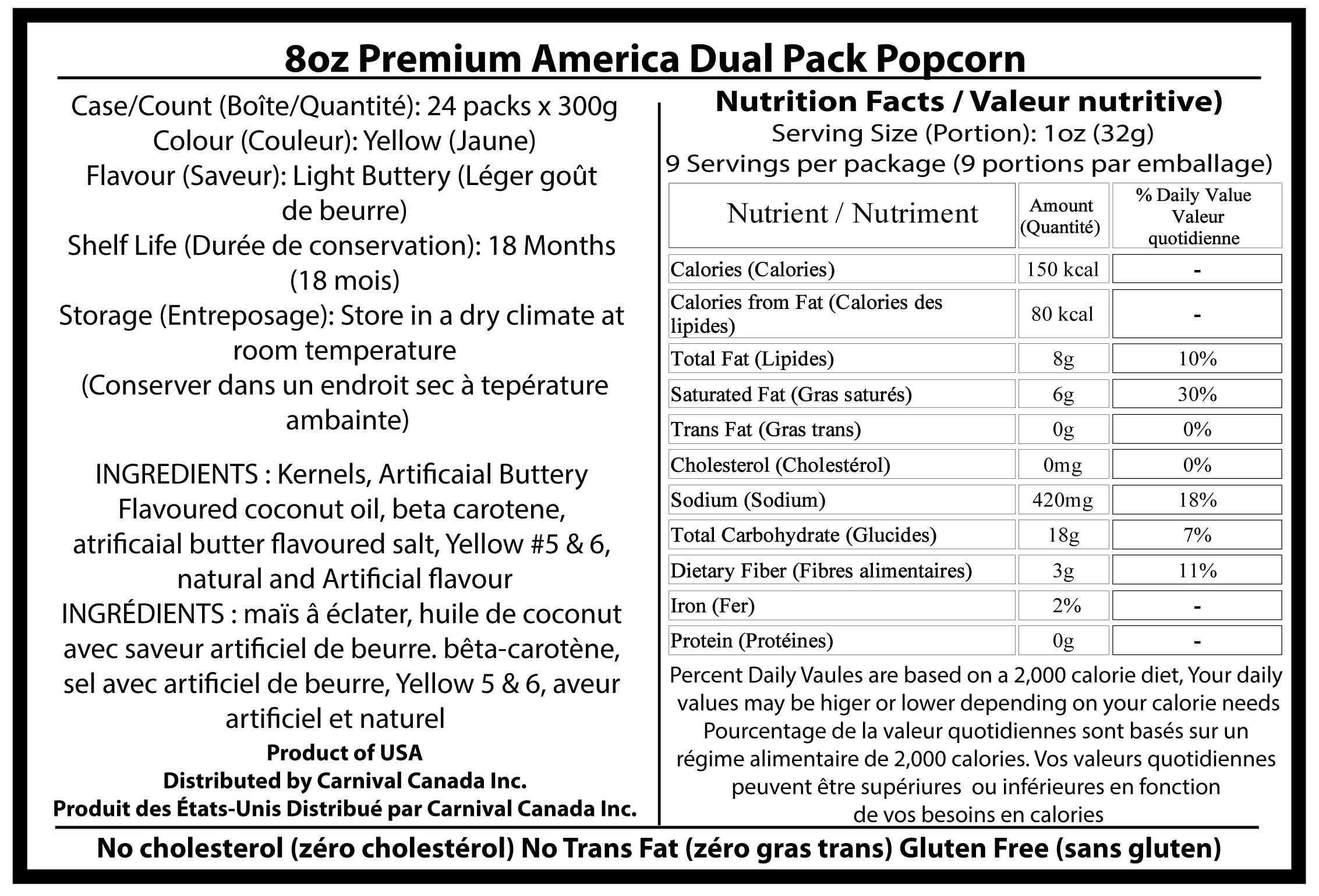 Premium America - Popcorn All-in-One Pack - Butter-Flavored Bags - 24 x 8oz - Canadian Distribution - Ships Free Within Canada on Orders Above CAD $199 - Image 3