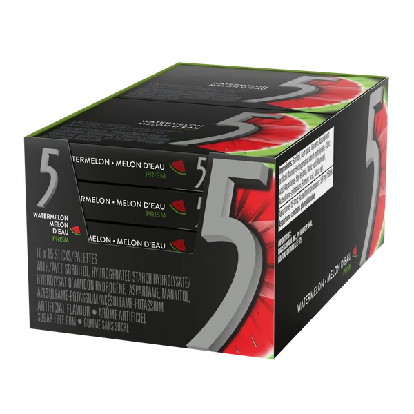 Prism Watermelon - 40 × 15 sticks - 5 Gum - Canadian Distribution - Ships Free Within Canada on Orders Above CAD $199 - Image 2