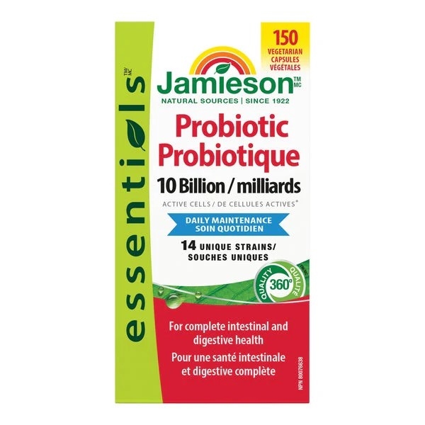 Probiotic 10 Billion - 150 capsules - Jamieson - Health and Wellness - Canadian Distribution - Ships Free Within Canada on Orders Above CAD $199