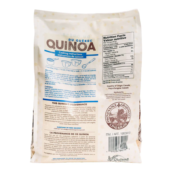 Provenance Grainways White Quinoa - 4 x 5 kg - Grocery and Food Items - Canadian Distribution - Ships Free Within Canada on Orders Above CAD $199 - Image 3