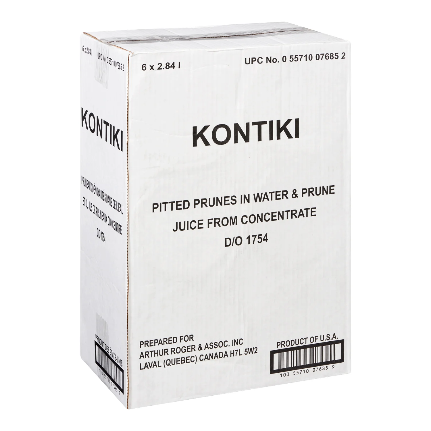 Prune Pitted - 6 x 2.84 L - Kontiki - Restaurant and Foodservice Ingredients - Canadian Distribution - Ships Free Within Canada on Orders Above CAD $199