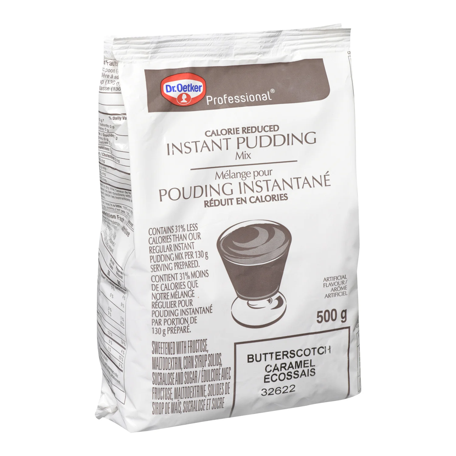 Pudding Butterscotch Instant Reduced Calorie - 2 x 500 g - Oetker - Baking Mixes and Ingredients - Canadian Distribution - Ships Free Within Canada on Orders Above CAD $199