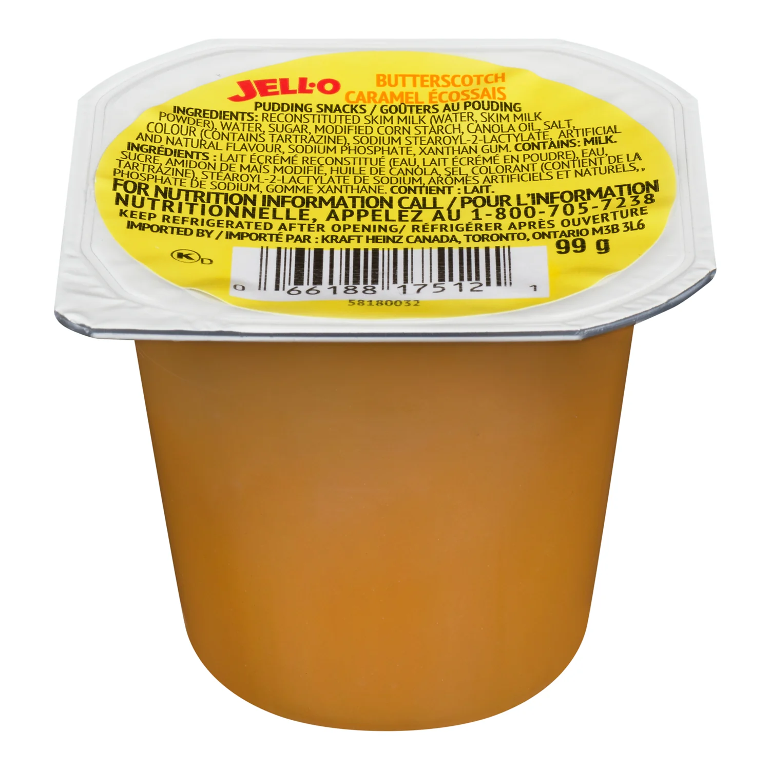 Pudding Butterscotch Snacks - 24 x 99 g - Kraft - Baking Mixes and Ingredients - Canadian Distribution - Ships Free Within Canada on Orders Above CAD $199