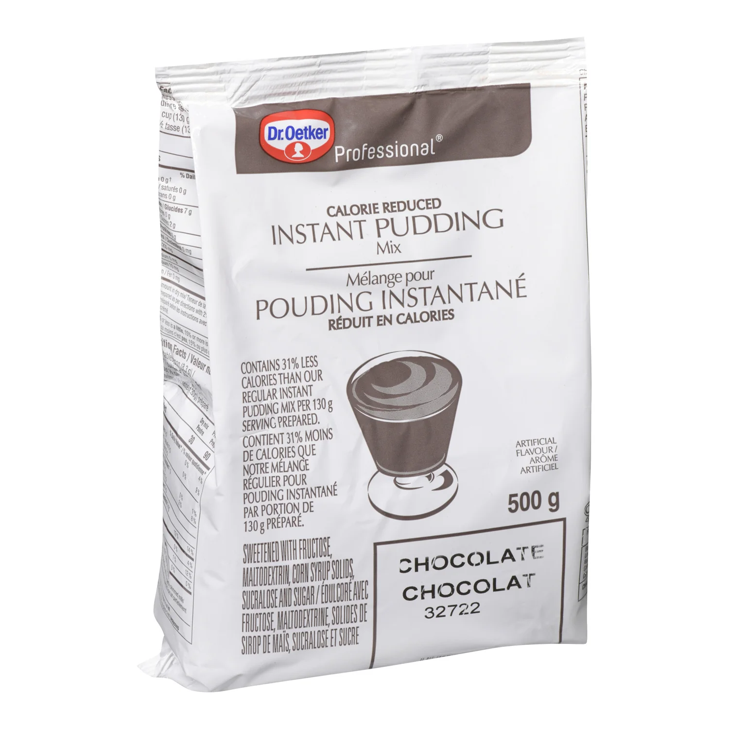 Pudding Chocolate Instant Calorie Reduced - 2 x 500 g - Oetker - Baking Mixes and Ingredients - Canadian Distribution - Ships Free Within Canada on Orders Above CAD $199