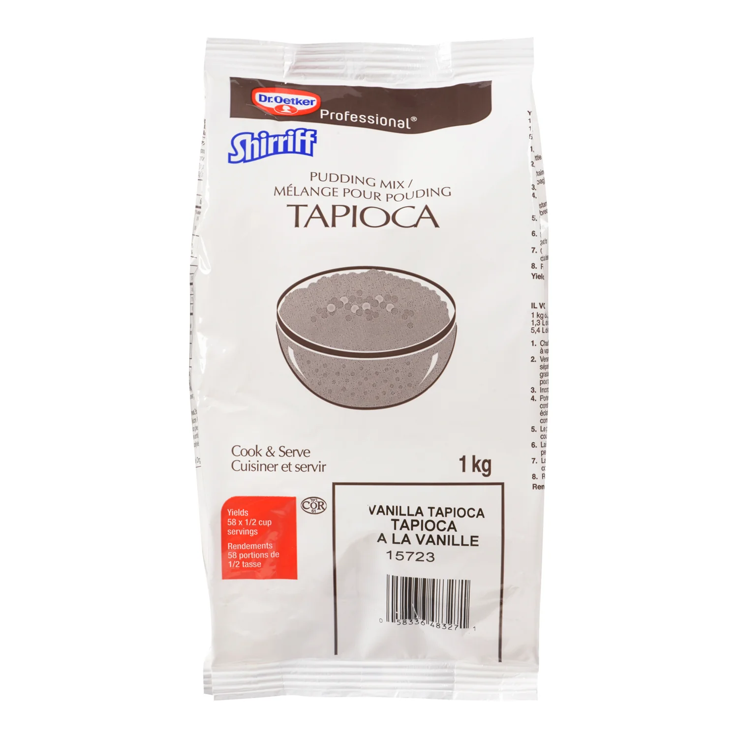 Pudding Tapioca Vanilla Mix - 2 x 1 kg - Shirriff - Baking Mixes and Ingredients - Canadian Distribution - Ships Free Within Canada on Orders Above CAD $199
