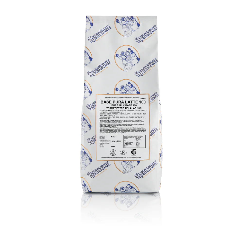 "PRE-ORDER" Pure Milk Base 100 - Gelato Bases - Milk Bases - Hot Process - Case of 4 x 4 KG bags - Rubicone Canada - Ships Free Within Canada on Orders Above CAD $199