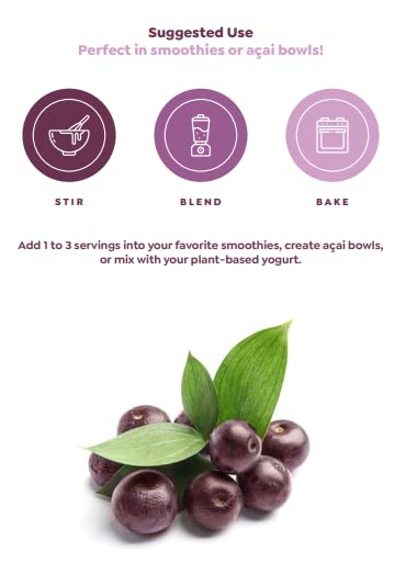 Pure Organic Açai Powder | Packed With Vitamins, Antioxidants, Good Fats, and Fibre | Essential Fatty Acids | 66 Servings Per Bag | 200G | Ships Free Within Canada on Orders Above CAD $199 - Image 2