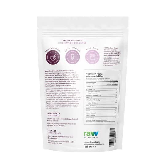 Pure Organic Açai Powder | Packed With Vitamins, Antioxidants, Good Fats, and Fibre | Essential Fatty Acids | 66 Servings Per Bag | 200G | Ships Free Within Canada on Orders Above CAD $199 - Image 3