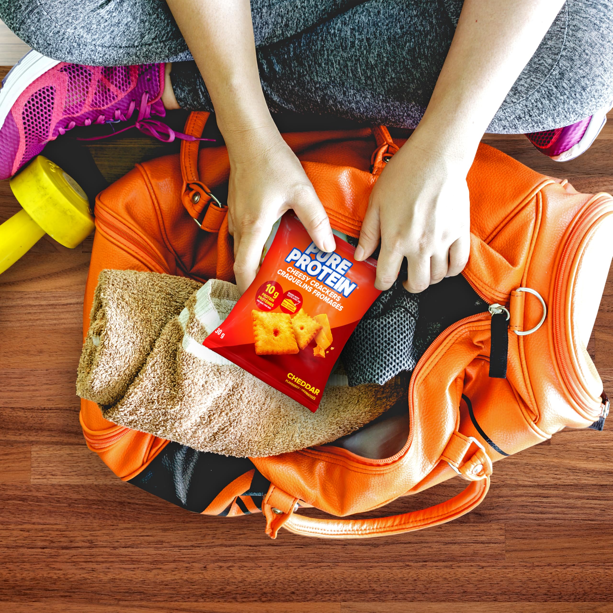 Pure Protein Cheddar Cheesy Crackers - 10G Protein Per Serving, Pack of 8 - Canadian Distribution - Ships Free Within Canada on Orders Above CAD $199 - Image 3