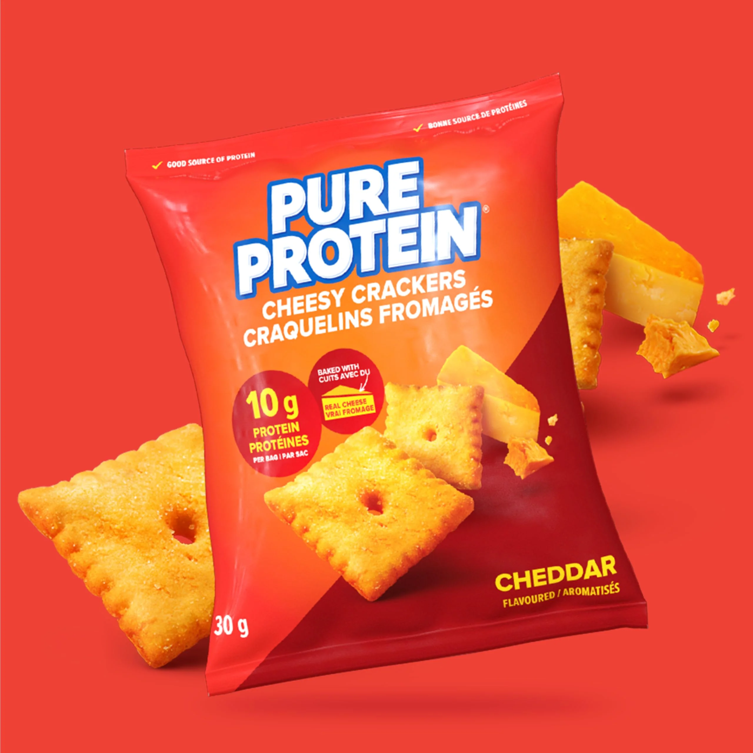 Pure Protein Cheddar Cheesy Crackers - 10G Protein Per Serving, Pack of 8 - Canadian Distribution - Ships Free Within Canada on Orders Above CAD $199 - Image 7