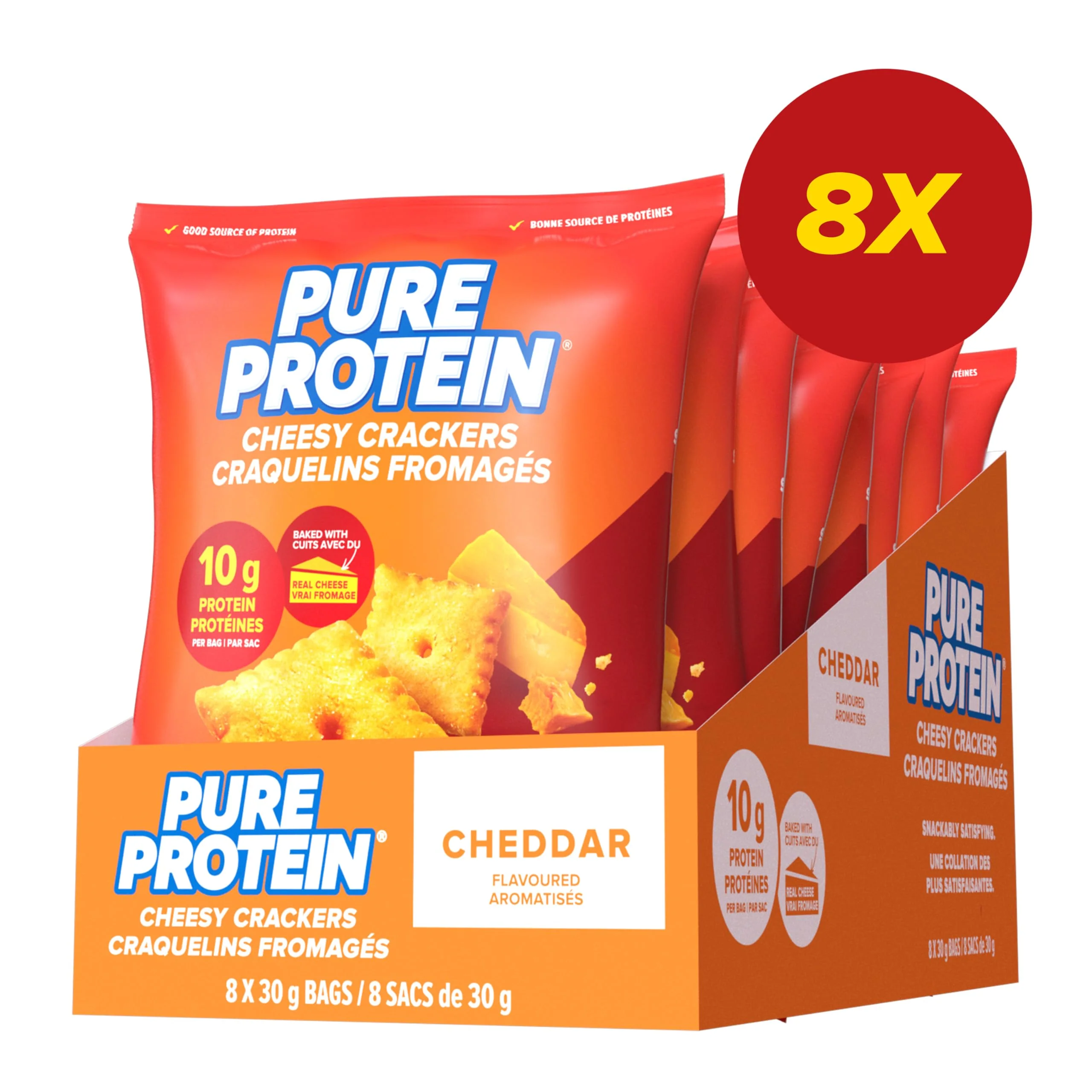 Pure Protein Cheddar Cheesy Crackers - 10G Protein Per Serving, Pack of 8 - Canadian Distribution - Ships Free Within Canada on Orders Above CAD $199 - Image 8