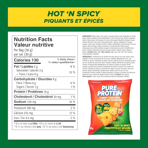 Pure Protein Hot & Spicy Cheesy Crackers - 10g Protein Per Serving, 8-Pack - Canadian Distribution - Ships Free Within Canada on Orders Above CAD $199 - Image 9