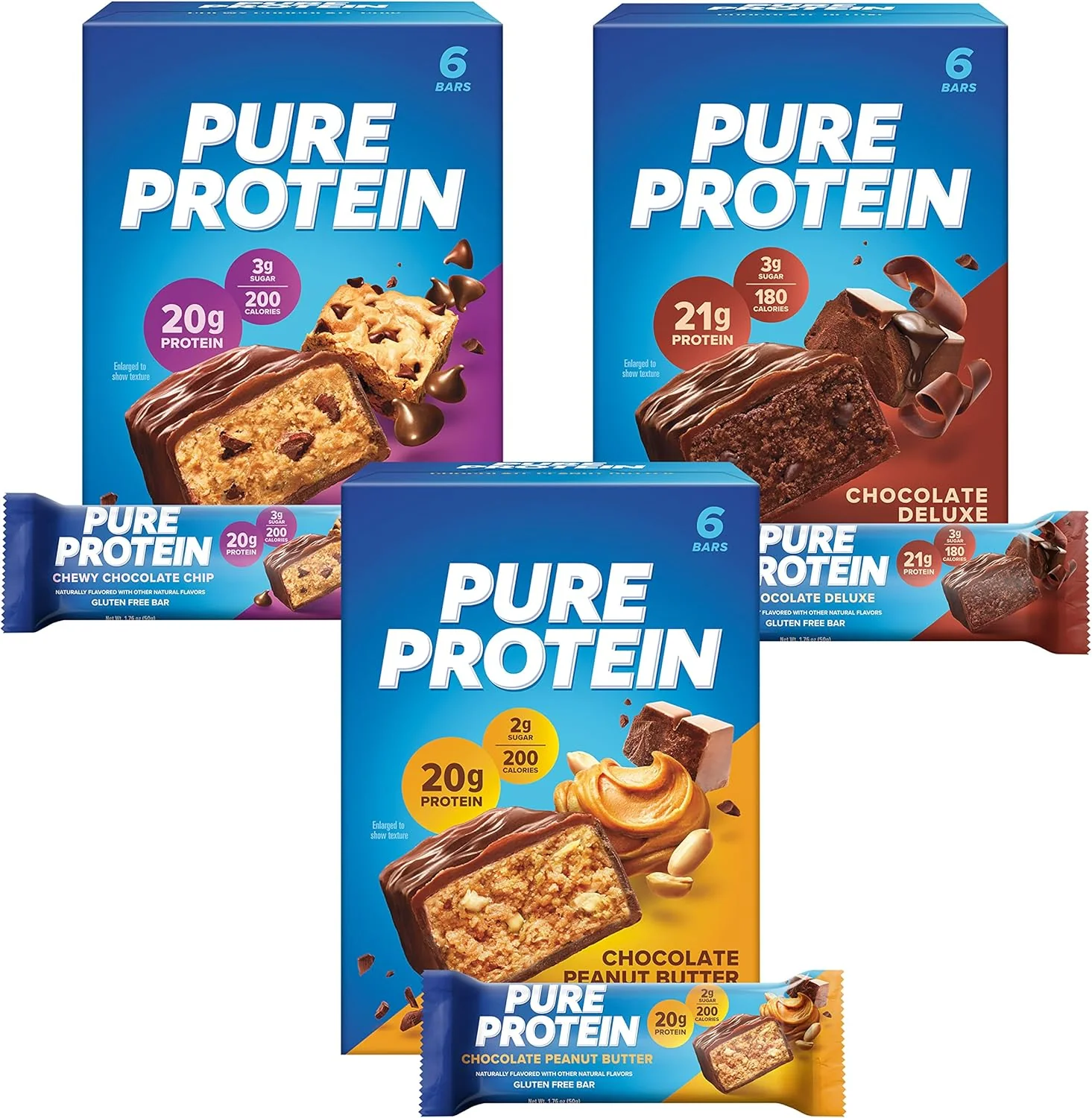 Pure Protein – Protein Bar Variety Pack – 18 Count – Ships Free Within Canada on Orders Above CAD $199