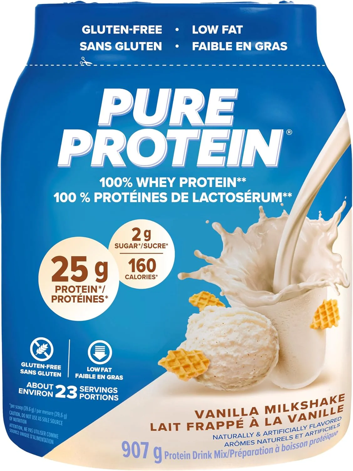 Pure Protein – Whey Powder – Vanilla – 907 g – Ships Free Within Canada on Orders Above CAD $199
