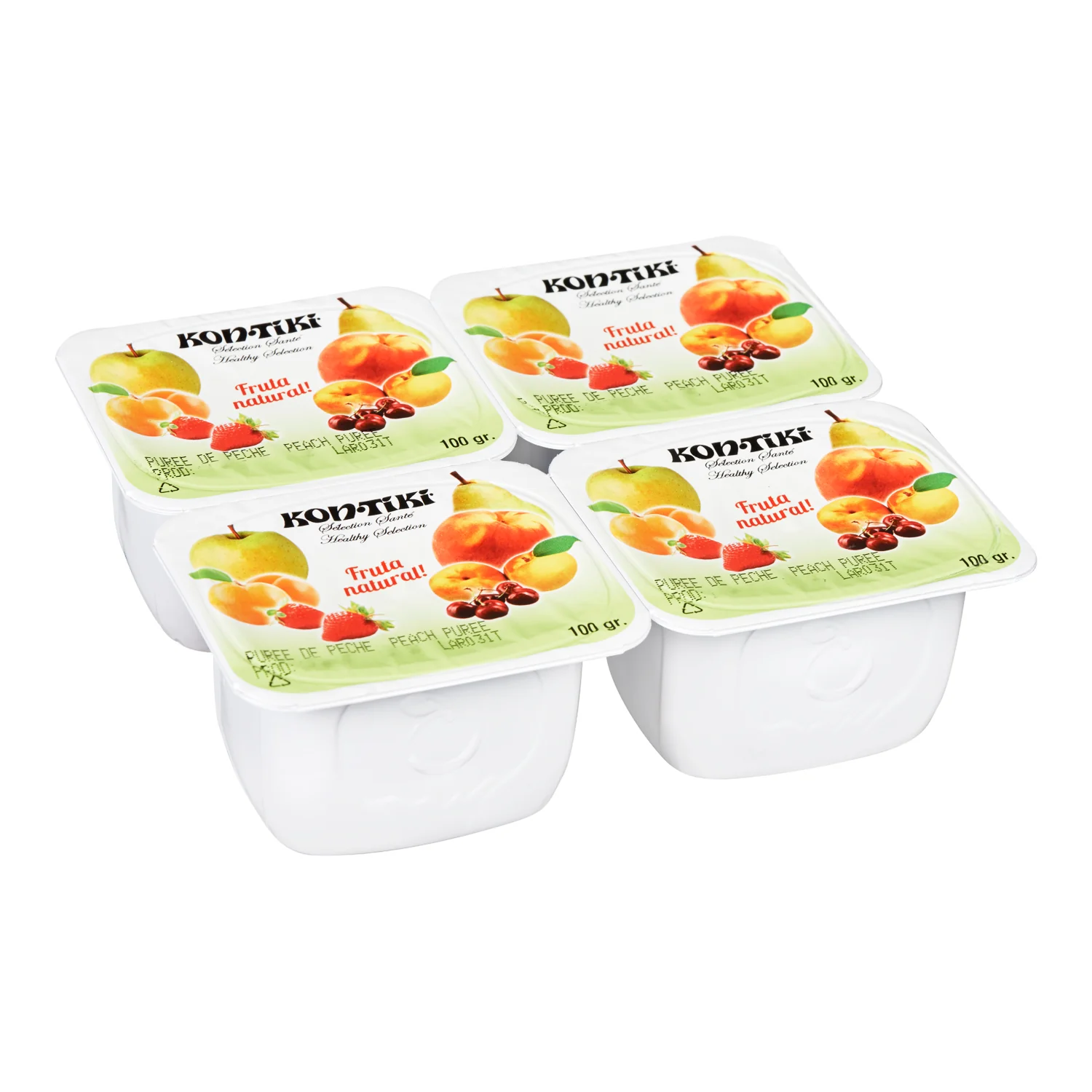 Puree Peach - 48 x 100 mL - Kontiki - Restaurant and Foodservice Ingredients - Canadian Distribution - Ships Free Within Canada on Orders Above CAD $199