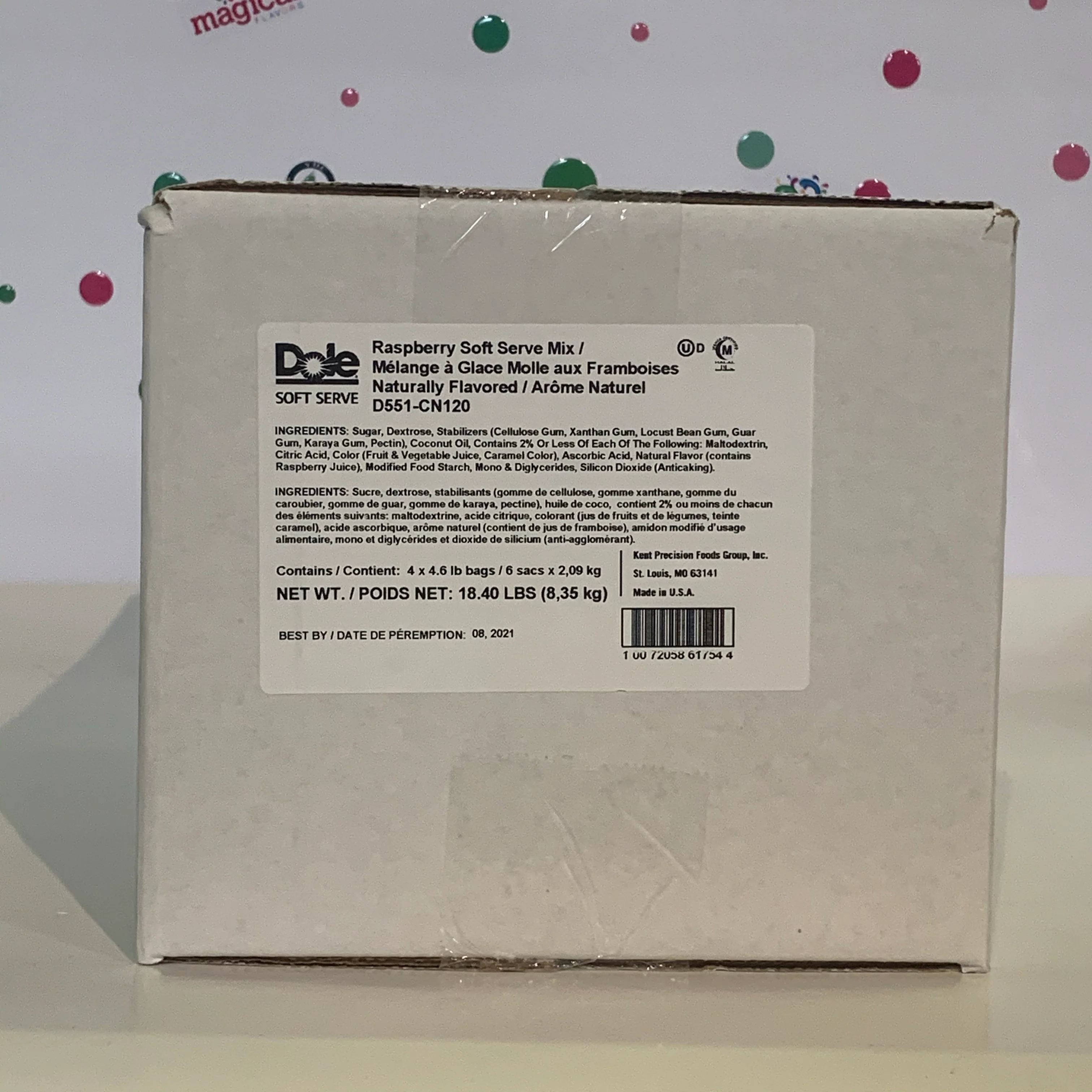 Dole Raspberry Soft Serve Mix - 4.4 Lbs. Bag - Case (4 X 4.4lb Bags) - Canadian Distribution - Ships Free Within Canada on Orders Above CAD $199 - Image 3