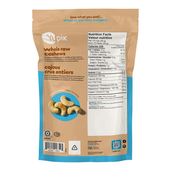 Raw Cashews - 4 x 1 kg - Yupik - Canadian Distribution - Ships Free Within Canada on Orders Above CAD $199 - Image 3