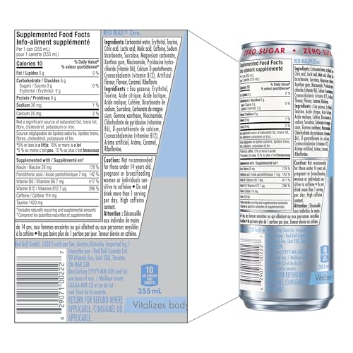 Red Bull Zero Sugar Energy Drink, 355 ml (24 Pack) - Canadian Distribution - Ships Free Within Canada on Orders Above CAD $199 - Image 6