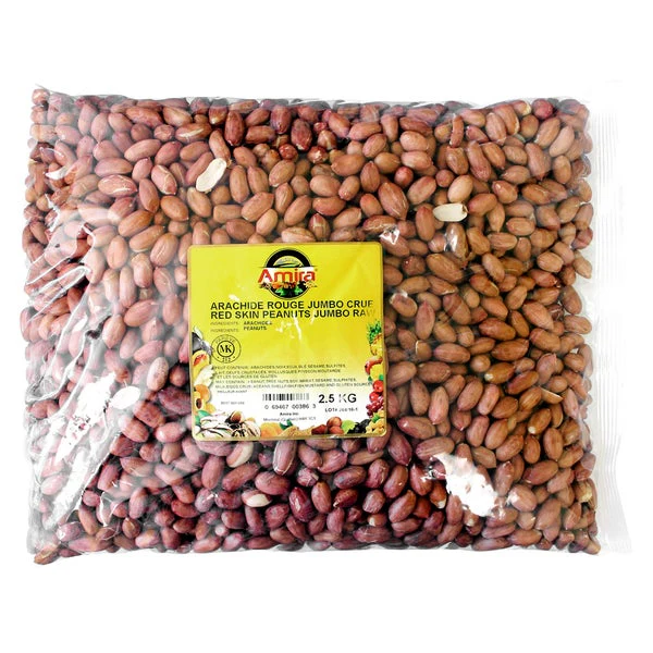 Red Skin Jumbo Raw Peanuts - 4 x 2.5 kg - Amira - Canadian Distribution - Ships Free Within Canada on Orders Above CAD $199