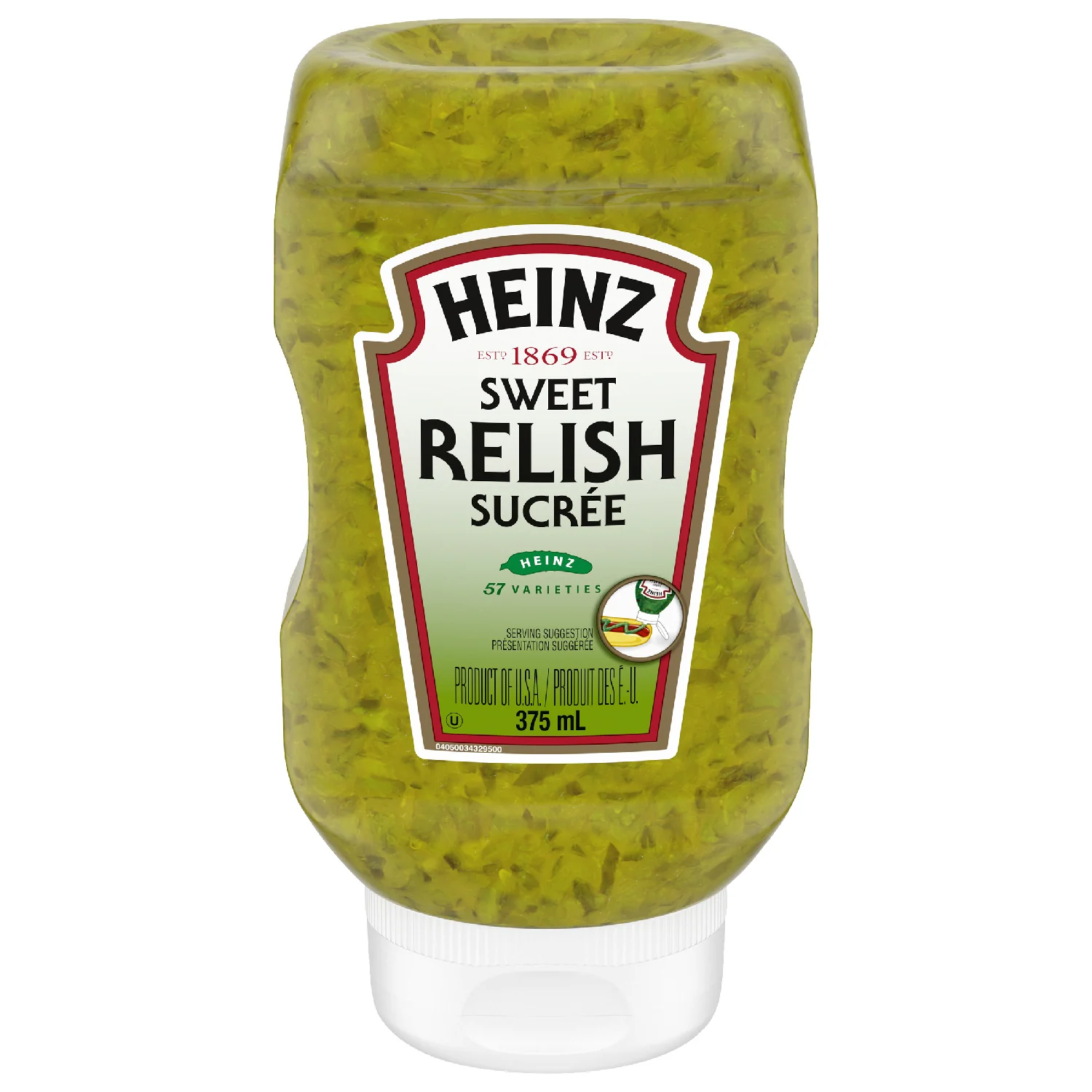 Relish Green Upside Down Bottle - 12 x 375 mL - Heinz - Restaurant and Foodservice Ingredients - Canadian Distribution - Ships Free Within Canada on Orders Above CAD $199 - Image 2