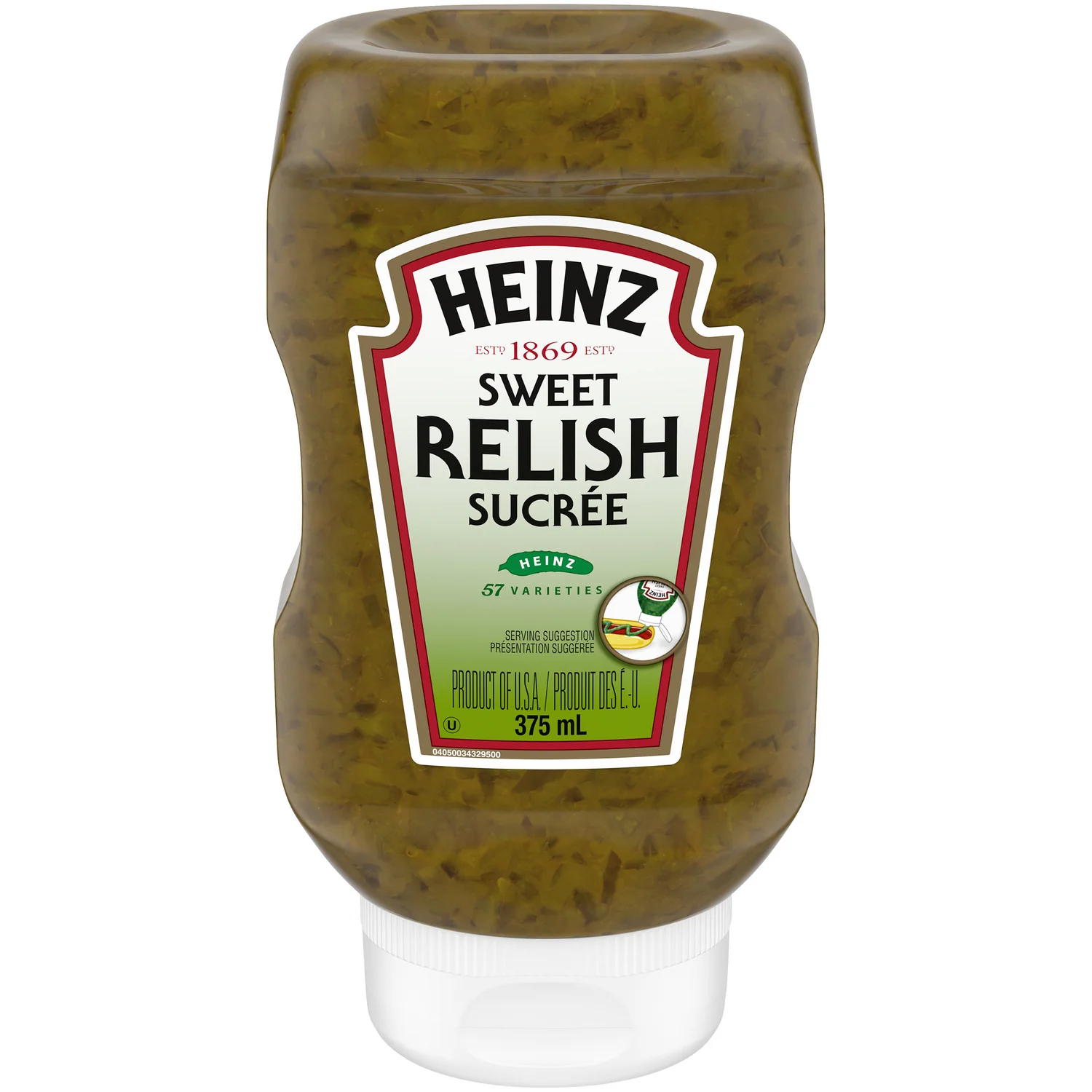 Relish Green Upside Down Bottle - 12 x 375 mL - Heinz - Restaurant and Foodservice Ingredients - Canadian Distribution - Ships Free Within Canada on Orders Above CAD $199 - Image 3