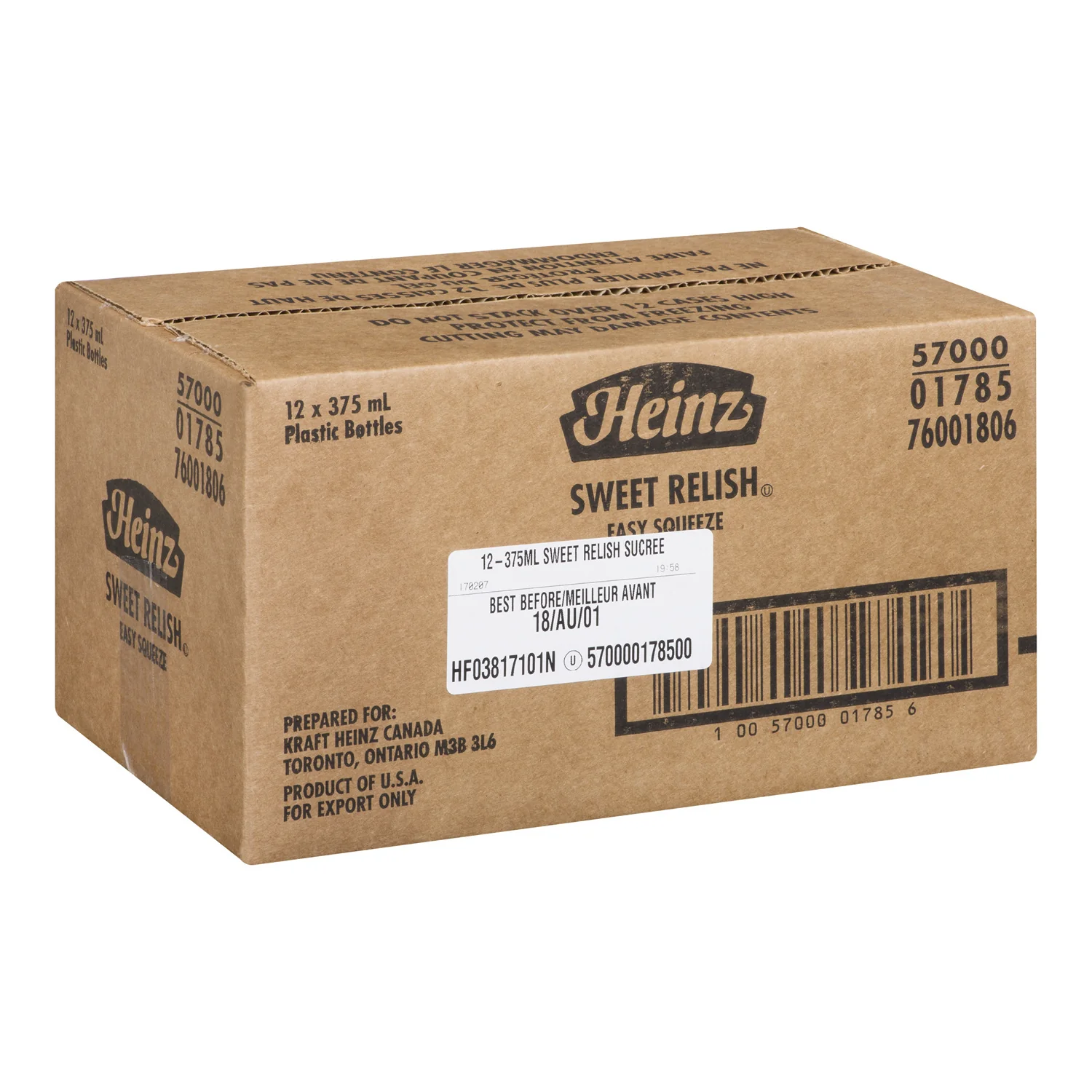 Relish Green Upside Down Bottle - 12 x 375 mL - Heinz - Restaurant and Foodservice Ingredients - Canadian Distribution - Ships Free Within Canada on Orders Above CAD $199 - Image 4