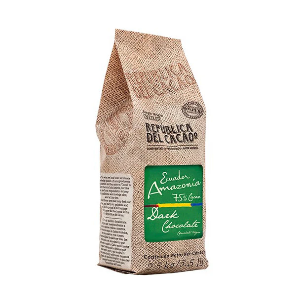 REPUBLICA DEL CACAO Ecuadorian Amazon 75% – Dark Chocolate Couverture - Canadian Distribution - Ships Free Within Canada on Orders Above CAD $199